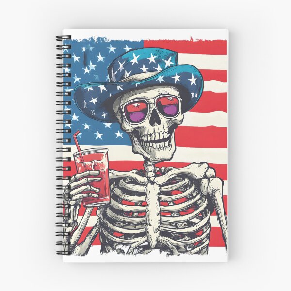 Item preview, Patriotic Skeleton with Drink designed and sold by Mariana Shymkovych.