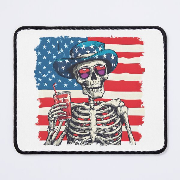 Item preview, Patriotic Skeleton with Drink designed and sold by Mariana Shymkovych.
