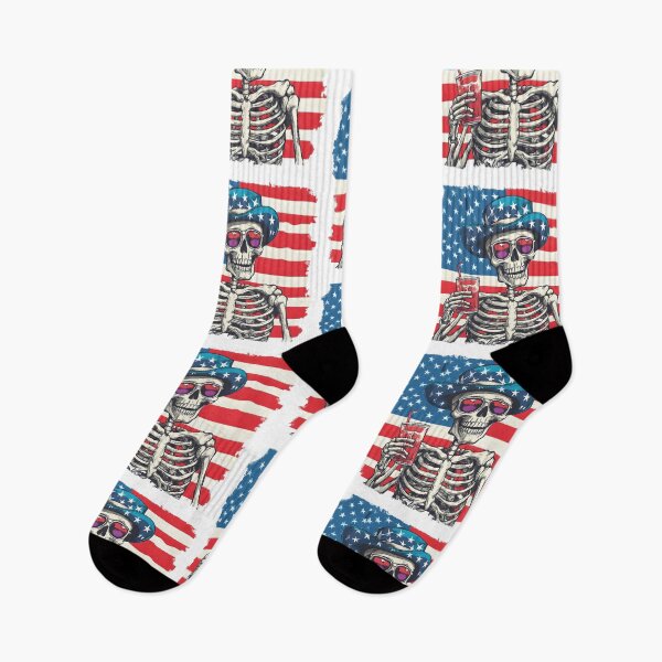 Item preview, Patriotic Skeleton with Drink designed and sold by Mariana Shymkovych.