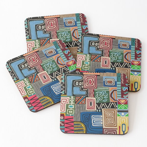 Item preview, Energetic Tribal Spirit Symbols Collage designed and sold by JeWuKa.