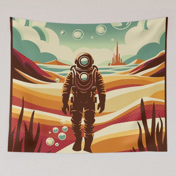 Item preview, Deep Sea Diver Walking Through a Desert designed and sold by Ghost on Toast.