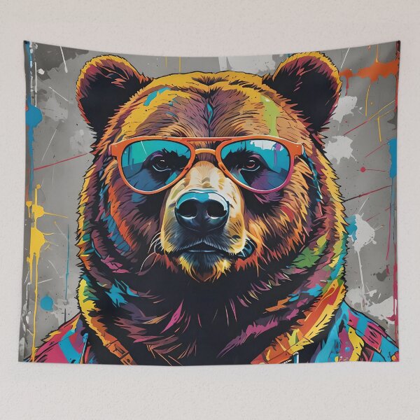 Item preview, Pop Art Bear Shirt – Trippy Colorful Animal Design – Psychedelic Art Tee designed and sold by Willebees.
