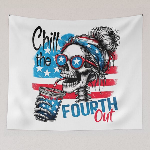Item preview, skeleton chill the fourth out png svg sublimation design fourth of july 4th of july mom tshirt mom design trendy funny cute best seller designed and sold by JolinChinn.