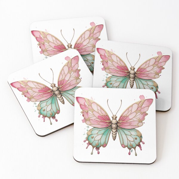 Item preview, Fantasy butterfly with pink and mint wings designed and sold by tetibright.
