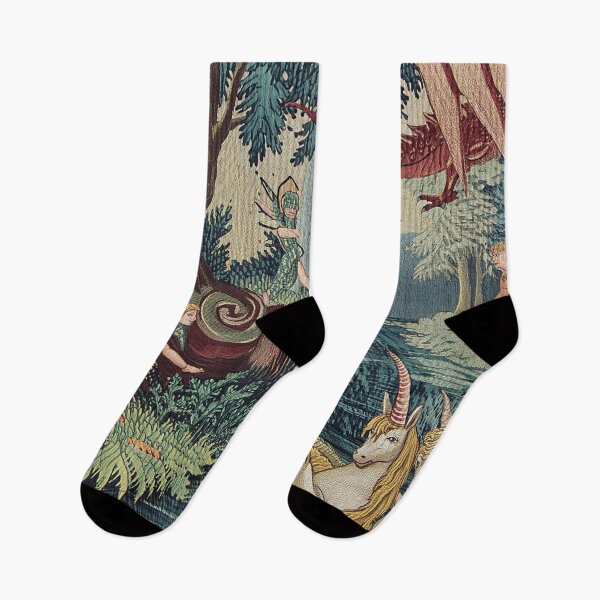 Item preview, Cute floral pattern featuring Fairies and goblins after Willaim Morris Style designed and sold by Vintage Designs +.