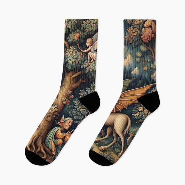 Item preview, Cute floral pattern featuring Fairies and goblins after Willaim Morris Style designed and sold by Vintage Designs +.