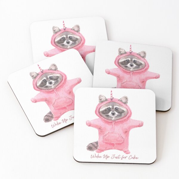 Item preview, Woke Up Just for Cake – Sleepy Raccoon Birthday Vibes designed and sold by Zezeshop1.