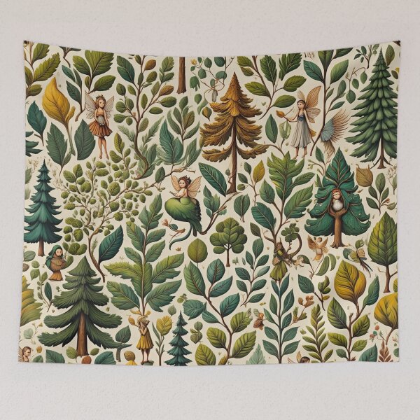 Item preview, Cute floral pattern featuring Fairies and goblins after Willaim Morris Style designed and sold by Vintage Designs +.