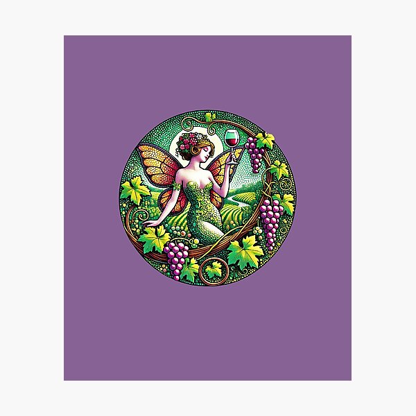 Item preview, Wine Fairy in the Vineyard  Art Nouveau Grape Goddess designed and sold by Boog Monst .