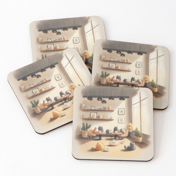 Item preview, Cozy Cat Café Vibes | Soft Pastel Cats, Tea & Tranquility designed and sold by chimheulim.