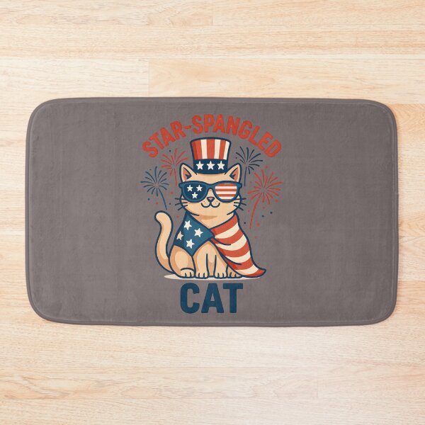 Item preview, Star-Spangled Cat in Shades – 4th of July T-Shirt Design designed and sold by MatvHelen.