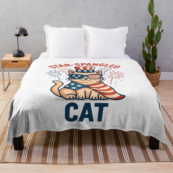 Item preview, Star-Spangled Cat in Shades – 4th of July T-Shirt Design designed and sold by MatvHelen.