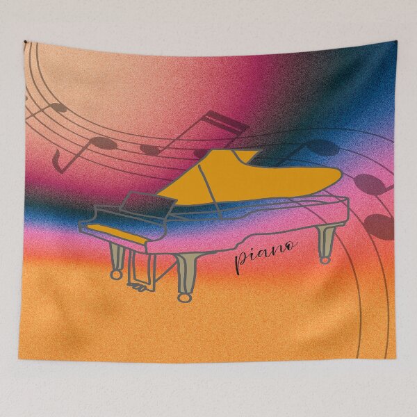 Item preview, A Piano On Colorful Gradient Transparent designed and sold by BrightrDayMusicArt.