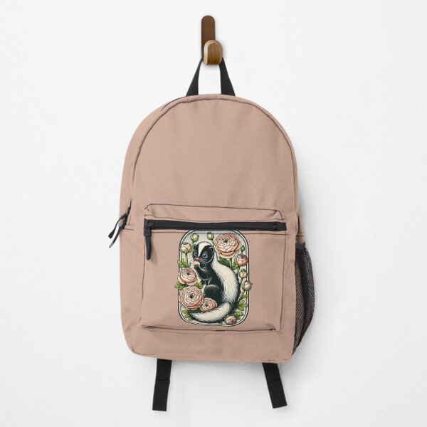 Item preview, Sweet Skunk with Ranunculus Woodland Animal Floral Art designed and sold by FrictionMaxxing.