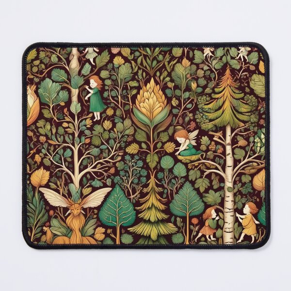 Item preview, Cute floral pattern featuring Fairies and goblins after Willaim Morris Style designed and sold by Vintage Designs +.