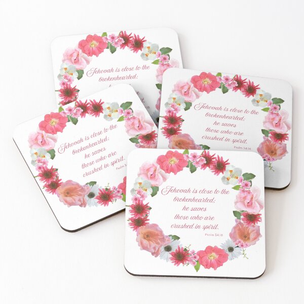 Item preview, Pink Floral Wreath Psalm 34 designed and sold by Hope & Bloom Studio, Co.
