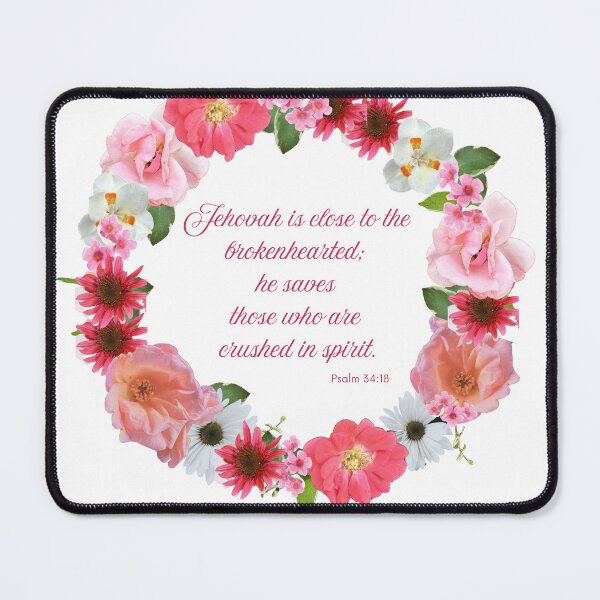Item preview, Pink Floral Wreath Psalm 34 designed and sold by Hope & Bloom Studio, Co.