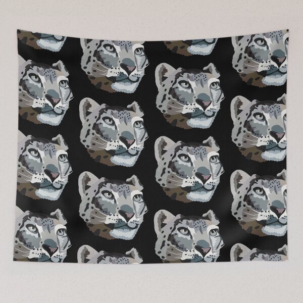 Item preview, S is for Snow Leopard ,Snow Leopard – Majestic Mountain Cat Wildlife Illustration designed and sold by PrettylittlepastelUk.