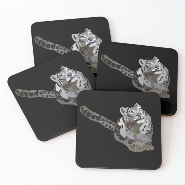 Item preview, S is for Snow Leopard,Snow Leopard – Majestic Mountain Cat Wildlife Illustration designed and sold by PrettylittlepastelUk.