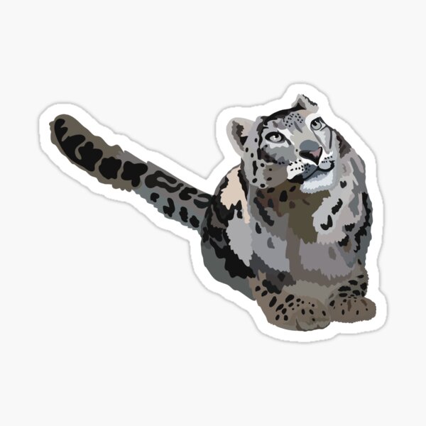 Item preview, S is for Snow Leopard,Snow Leopard – Majestic Mountain Cat Wildlife Illustration designed and sold by thezoogirl.