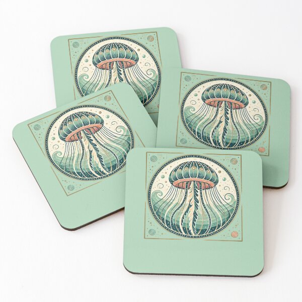 Item preview, Celestial Jellyfish – Ocean Dream in Art Nouveau Style designed and sold by FrictionMaxxing.