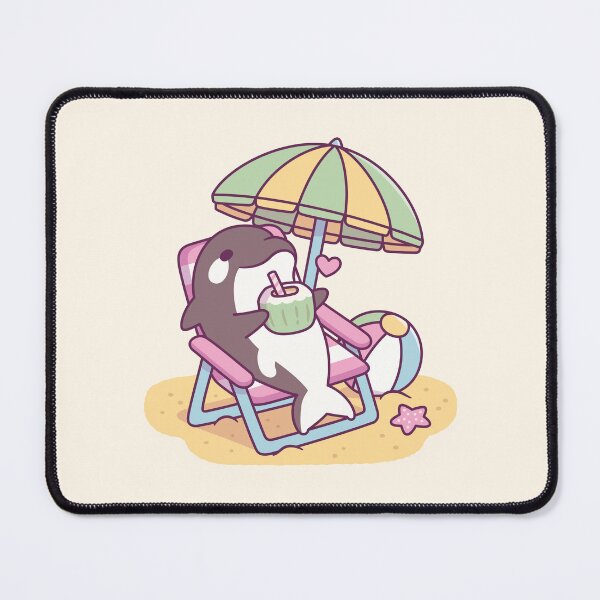 Item preview, Cute Orca Chilling Under Beach Umbrella designed and sold by rustydoodle.