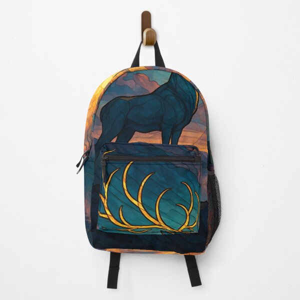 Item preview, Ethereal Stag Guardian Sunset Art Print designed and sold by AetherLightArt.