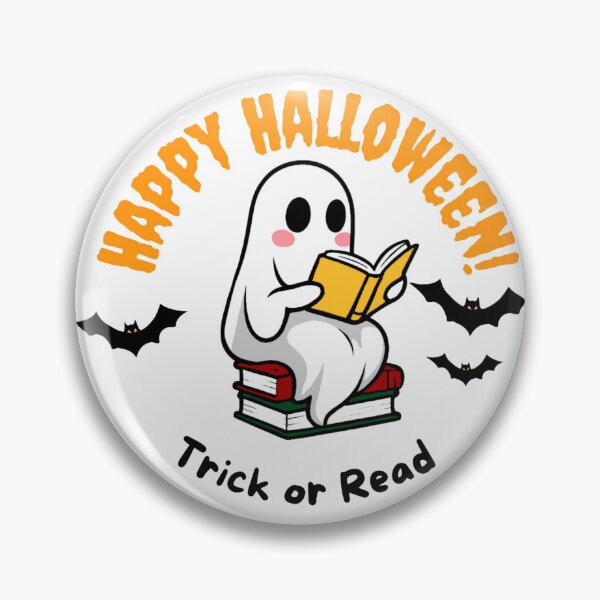Artikelvorschau, Fröhliches Halloween, Bücherwurm-Geist entworfen und verkauft von FarieArt.