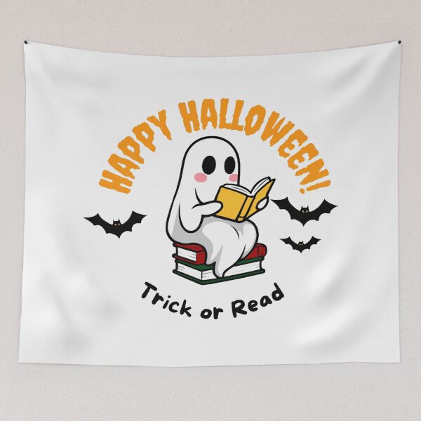 Item preview, Happy Halloween, Bookworm Ghost  designed and sold by FarieArt.