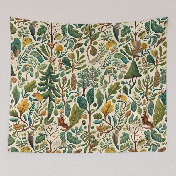 Item preview, Cute floral pattern featuring Fairies and goblins after Willaim Morris Style designed and sold by Vintage Designs +.