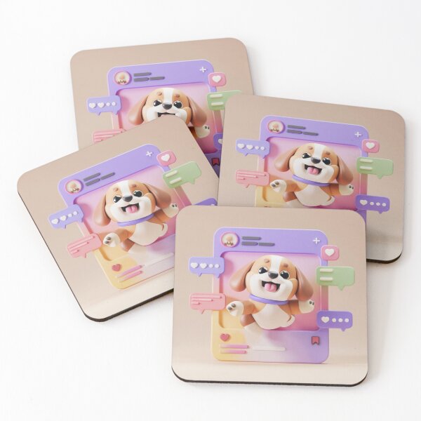 Item preview, Kawaii Beagle Social Media Post Illustration designed and sold by NeatThingLover.