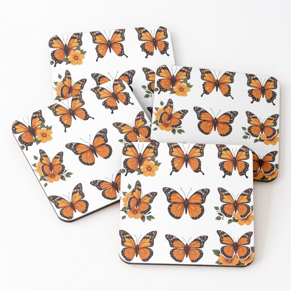 Item preview, Monarch Butterfly Stickers with Flowers – Cute Orange Clipart Set designed and sold by Dailyprintstyle.