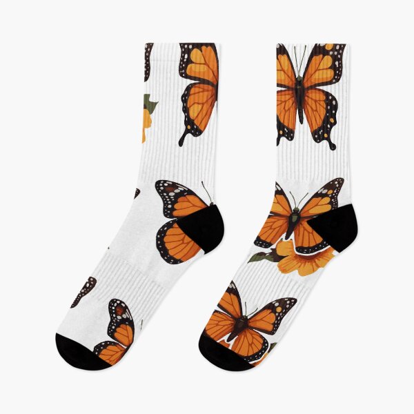 Item preview, Monarch Butterfly Stickers with Flowers – Cute Orange Clipart Set designed and sold by Dailyprintstyle.