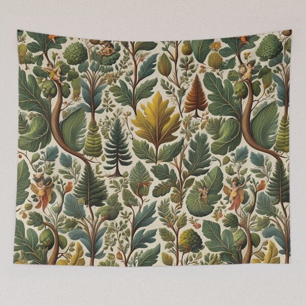 Item preview, Cute floral pattern featuring Fairies and goblins after Willaim Morris Style designed and sold by Vintage Designs +.