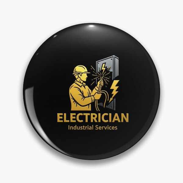 Item preview, Industrial Electrician - Golden Logo Honoring Precision and Safety designed and sold by Digital Dreams Arts.