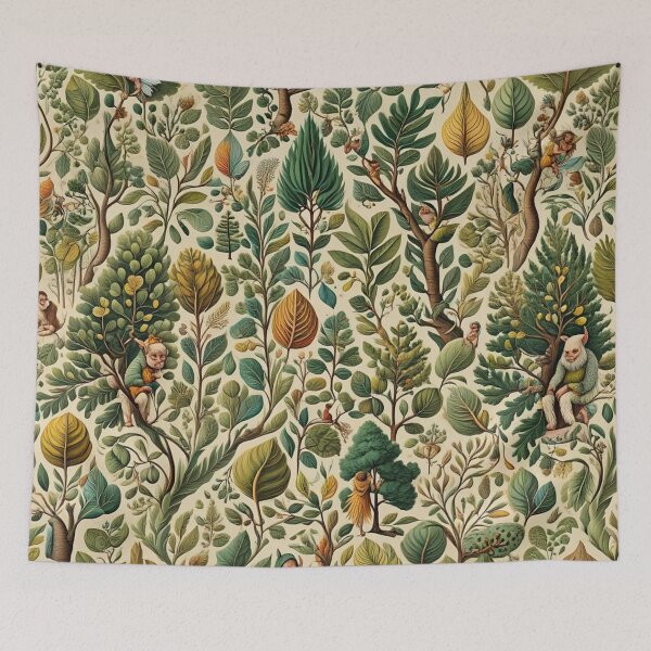 Item preview, Cute floral pattern featuring Fairies and goblins after Willaim Morris Style designed and sold by Vintage Designs +.