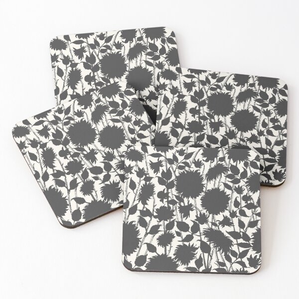 Item preview, Black and white floral retro pattern designed and sold by bokasin.