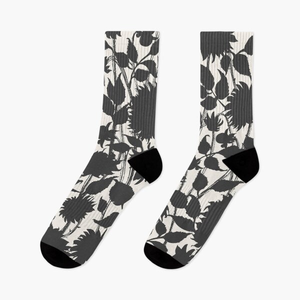 Item preview, Black and white floral retro pattern designed and sold by bokasin.