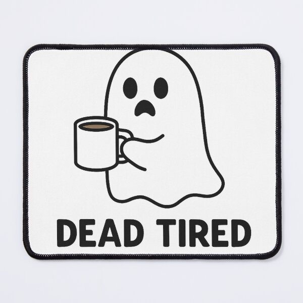 Item preview, Dead Tired – Cute Ghost with Coffee Mug Illustration designed and sold by tortory.