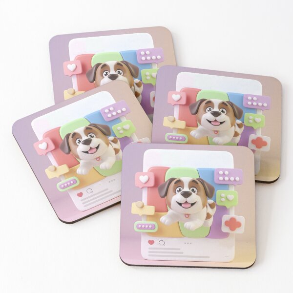 Item preview, Kawaii St Bernard Social Media Post Illustration designed and sold by NeatThingLover.