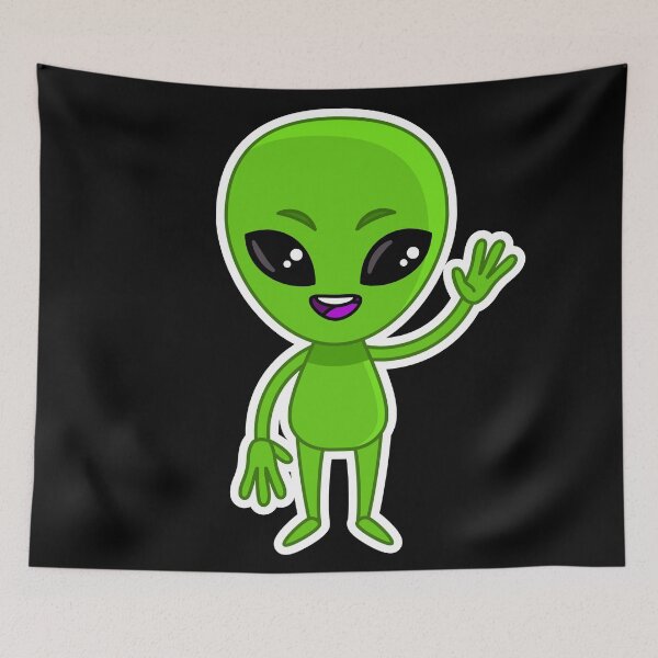 Item preview, Cute Alien Cartoon – Funny Sci-Fi UFO for Kids and Space Fans designed and sold by Cosmic Unit.