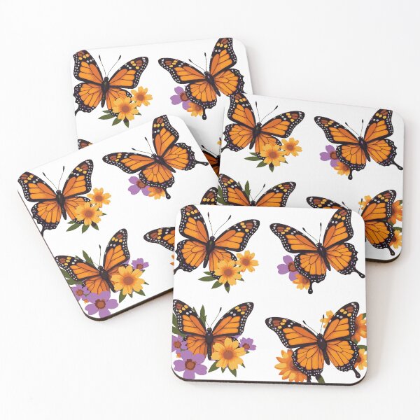 Item preview, Monarch Butterfly Stickers with Flowers – Cute Orange Clipart Set designed and sold by Dailyprintstyle.