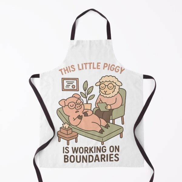 Item preview, This Little Piggy Is Working on Boundaries – Funny Therapy Pig Cartoon T-Shirt designed and sold by TeeTimeTreasure.