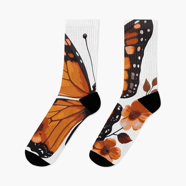 Item preview, Monarch Butterfly Stickers with Flowers – Cute Orange Clipart Set designed and sold by Dailyprintstyle.