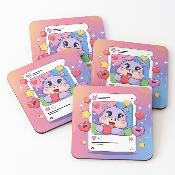 Item preview, Kawaii Hippo Social Media Post designed and sold by NeatThingLover.