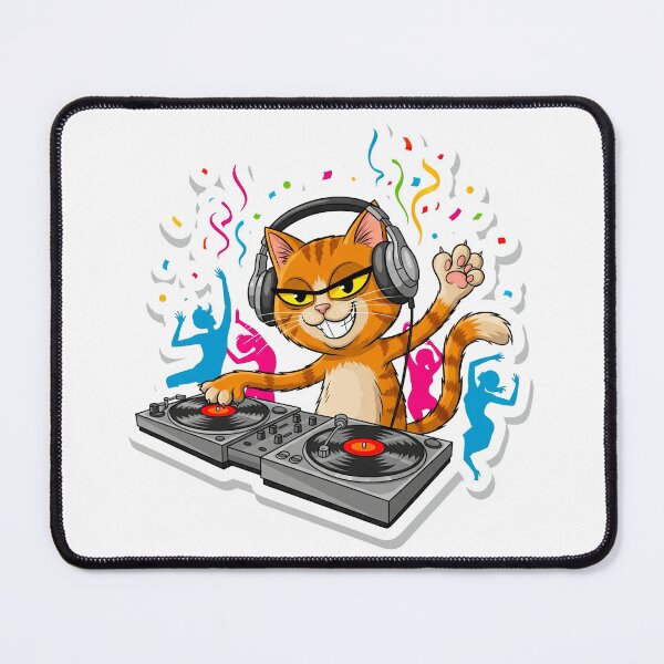 Item preview, Funny Cat DJ Spinning Records designed and sold by j-2k.