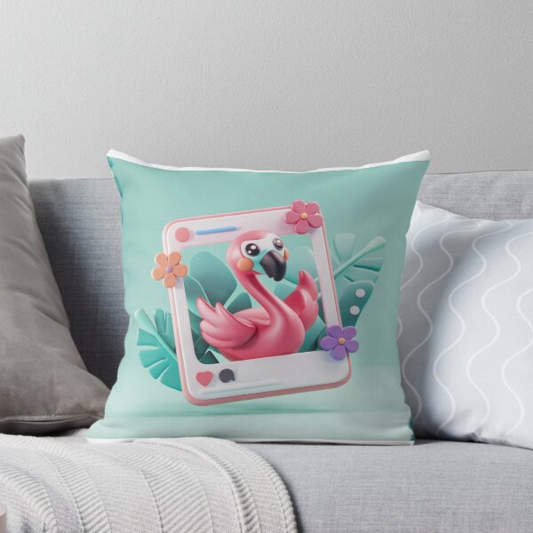 Item preview, Kawaii Flamingo Social Media Post Illustration designed and sold by NeatThingLover.