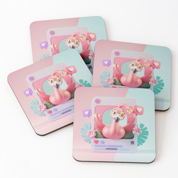 Item preview, Kawaii Flamingo Social Media Post designed and sold by NeatThingLover.