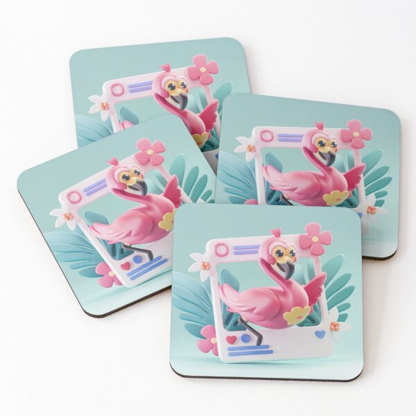 Item preview, Flamingo Social Media Frame – Kawaii Edition designed and sold by NeatThingLover.