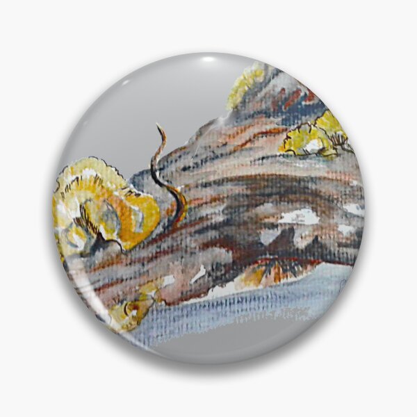 Item preview, Turkey neck fungus on stump watercolor designed and sold by Faerieglen.